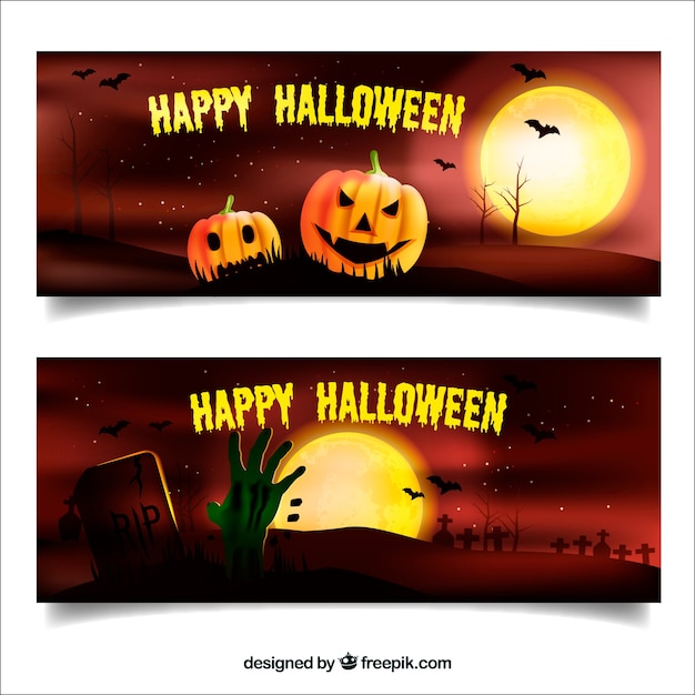 Gelukkige halloween banners