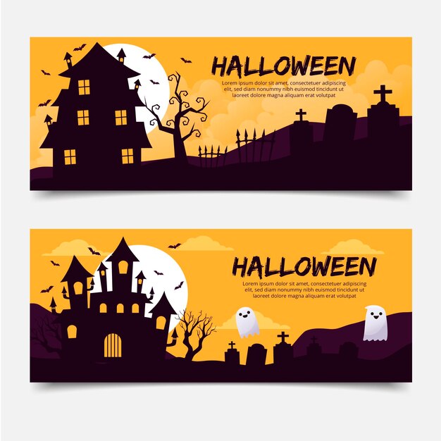 Gelukkige halloween-banners