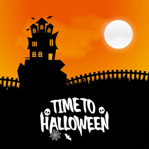 Gelukkige Halloween-uitnodigingskaart met creatieve ontwerpvector