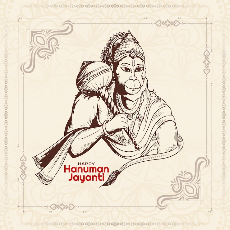 Gratis Vector gelukkige hanuman jayanti indiase historische festival heilige achtergrond