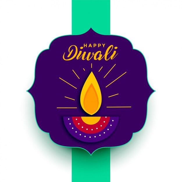 Gelukkige het festivalillustratie van diwali creatieve diya