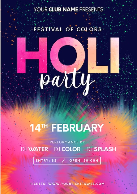 Gelukkige holi festivalaffiche