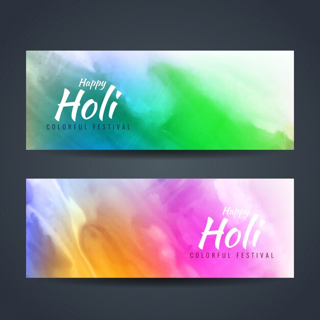 Gelukkige holi kleurrijke banners