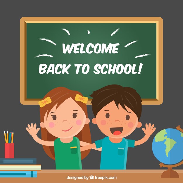 Gelukkige kinderen terug naar school achtergrond