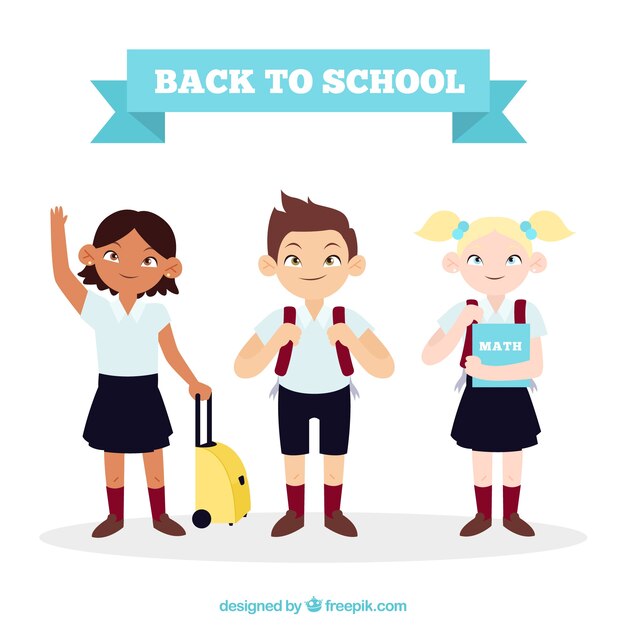 Gelukkige kinderen terug naar school