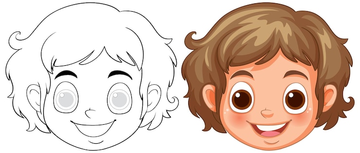 Gratis Vector gelukkige kindergezicht illustratie