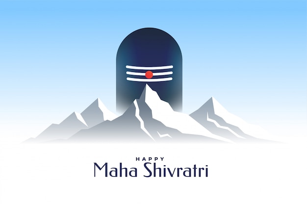 Gelukkige maha shivratri-kaart met het shivling en berg