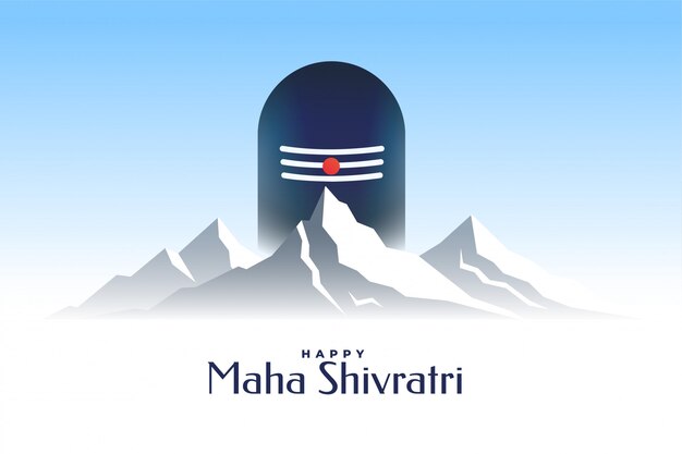 Gelukkige maha shivratri-kaart met het shivling en berg