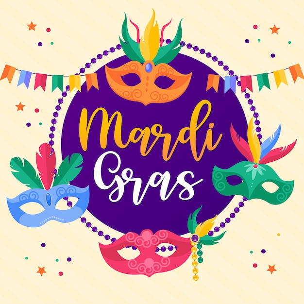 Gelukkige mardi gras carnival-kaart