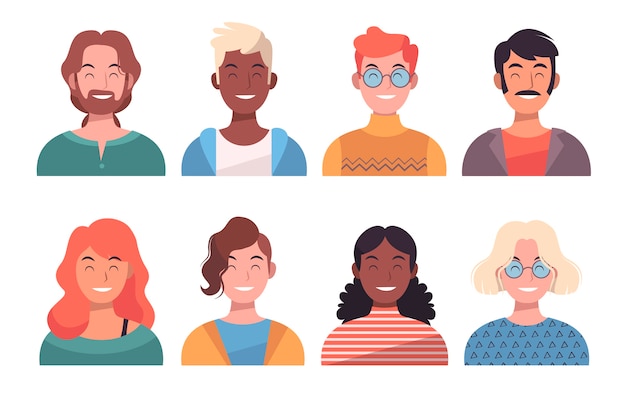 Gratis vector gelukkige mensen avatars