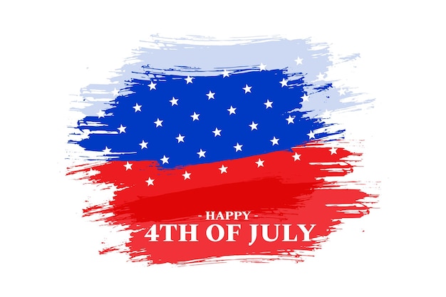 Gratis vector gelukkige onafhankelijkheidsdag verenigde staten van amerika in kwaststijl