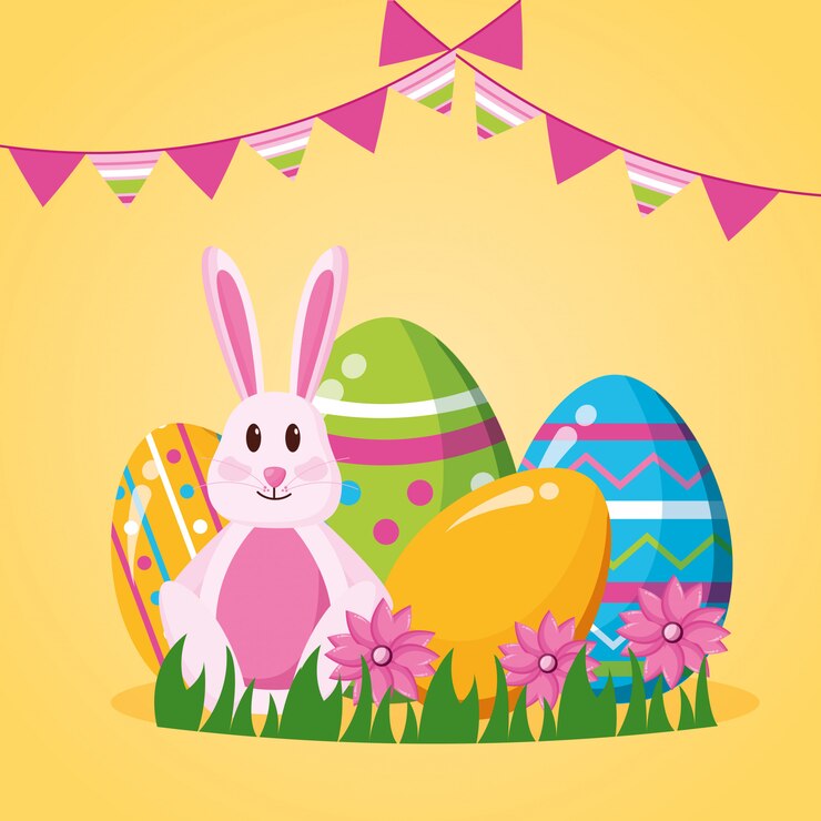 Gratis Vector gelukkige pasen-vieringsillustratie