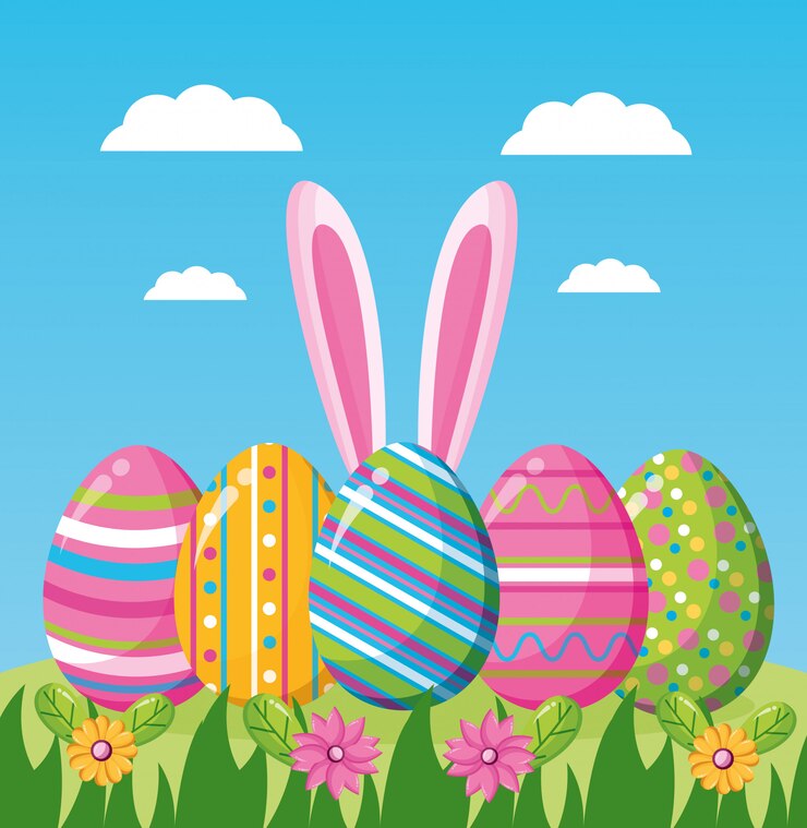 Gratis Vector gelukkige pasen-vieringsillustratie
