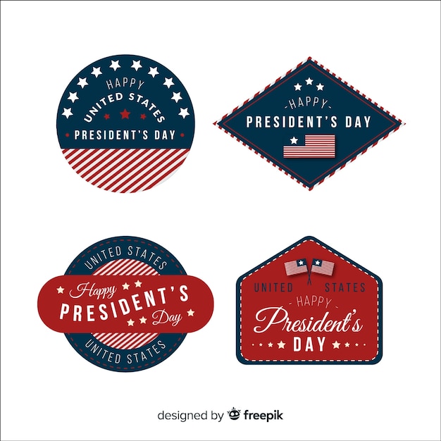 Gratis vector gelukkige president's day labelverzameling