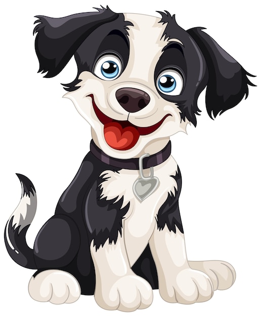 Gratis vector gelukkige puppy met hart tag illustratie