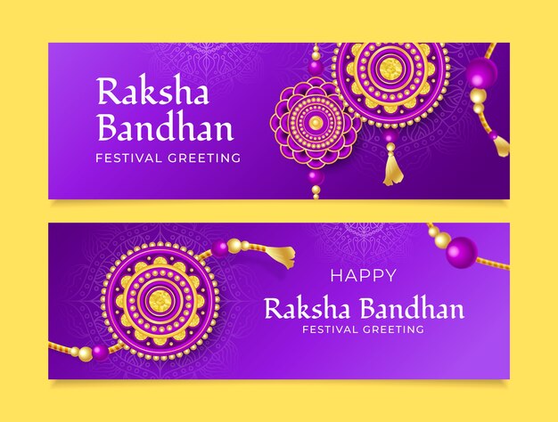 Gelukkige raksha bandhan-bannerset