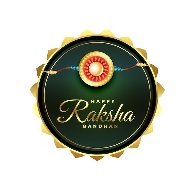 Gelukkige raksha bandhan-vieringskaart met realistisch rakhi-ontwerp