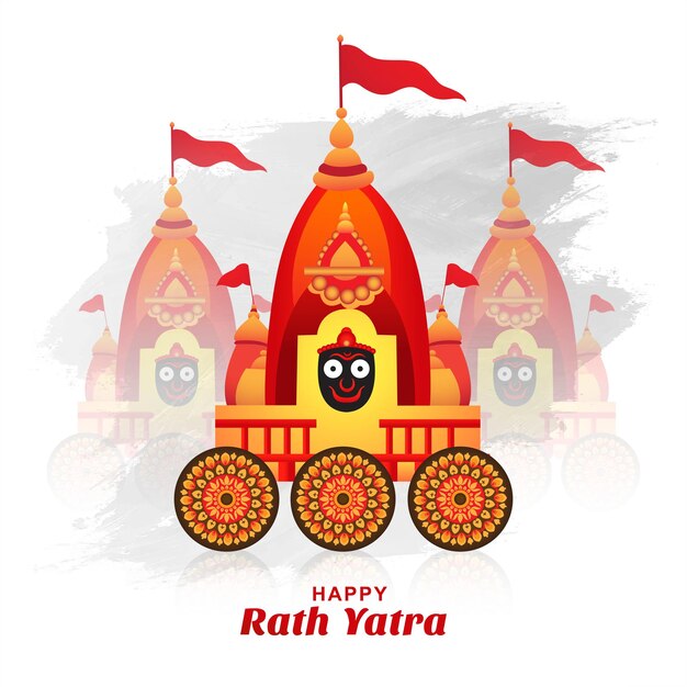 Gelukkige Rath Yatra-vakantieviering voor Lord Jagannath-achtergrond