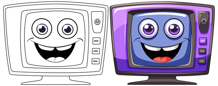 Gratis Vector gelukkige tekenfilms naast elkaar
