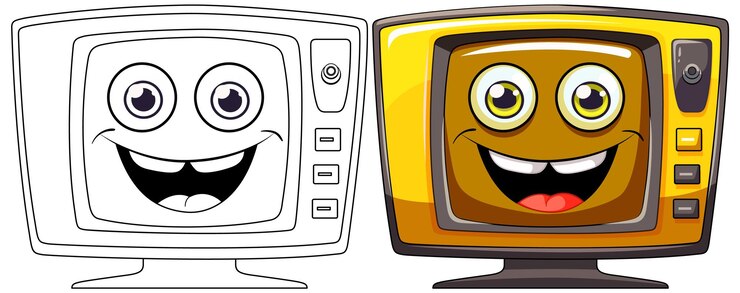Gratis Vector gelukkige tekenfilms naast elkaar