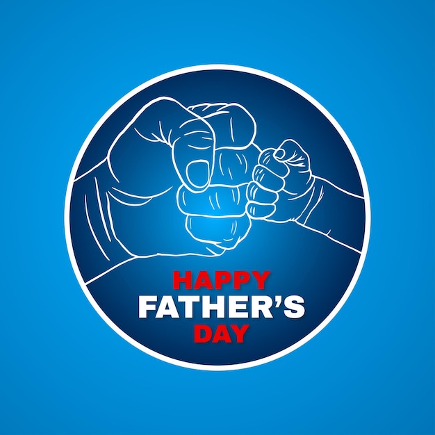 Gelukkige Vaderdag Groeten Blauw Wit Rode Achtergrond Social Media Design Banner Gratis Vector