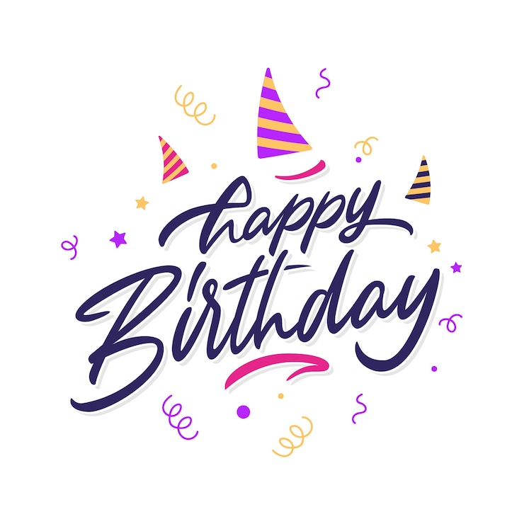 Gratis Vector gelukkige verjaardag belettering concept