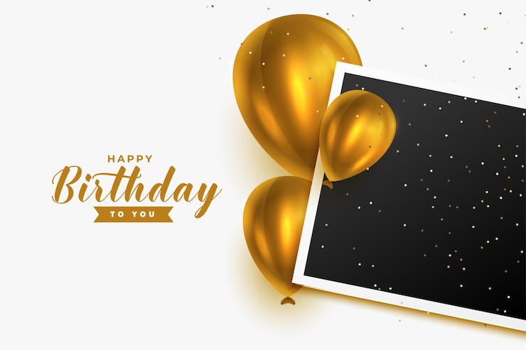 Gratis Vector gelukkige verjaardag feestelijke uitnodiging poster met lege foto frame