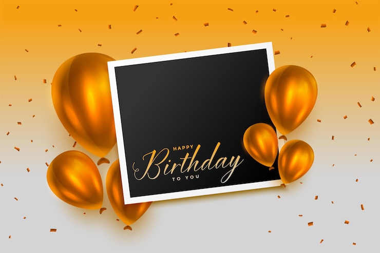 Gratis Vector gelukkige verjaardag gouden ballonnen kaart achtergrond