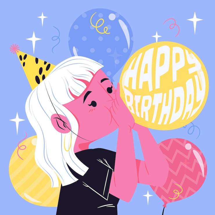 Gratis Vector gelukkige verjaardag platte afbeelding ontwerp