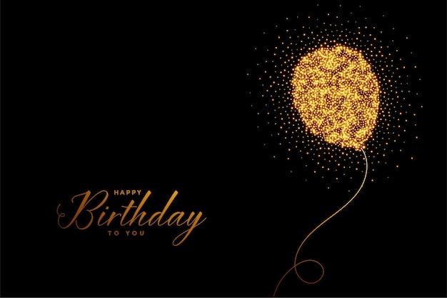 Gratis vector gelukkige verjaardag sparkles ballon kaart