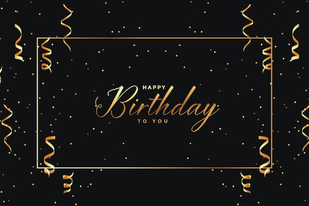 Gratis vector gelukkige verjaardagsfeestje donkere poster met confetti decor