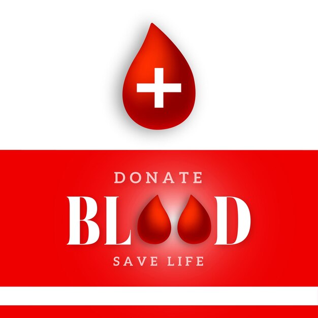 Gelukkige Wereld Bloeddonor Dag Rood Witte Achtergrond Social Media Design Banner Gratis Vector