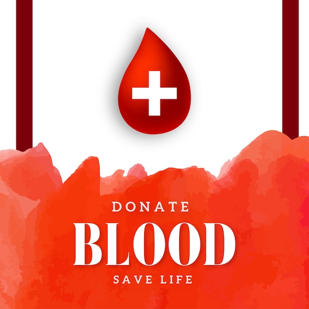 Gratis vector gelukkige wereld bloeddonor dag rood witte achtergrond social media design banner gratis vector