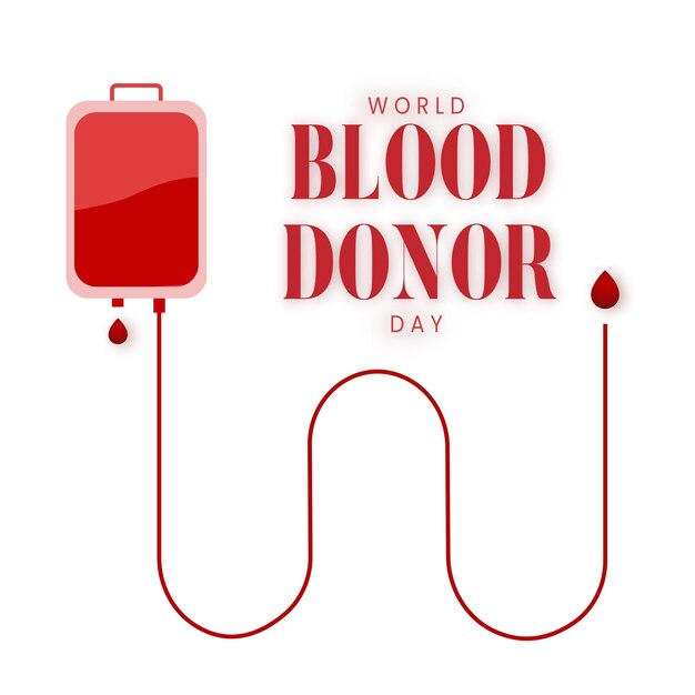 Gelukkige Wereld Bloeddonor Dag Rood Witte Achtergrond Social Media Design Banner Gratis Vector