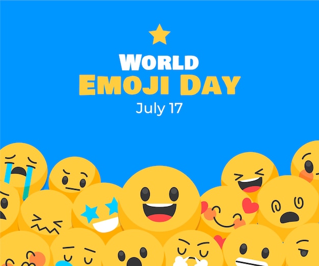 Gelukkige wereld emoji dag achtergrond