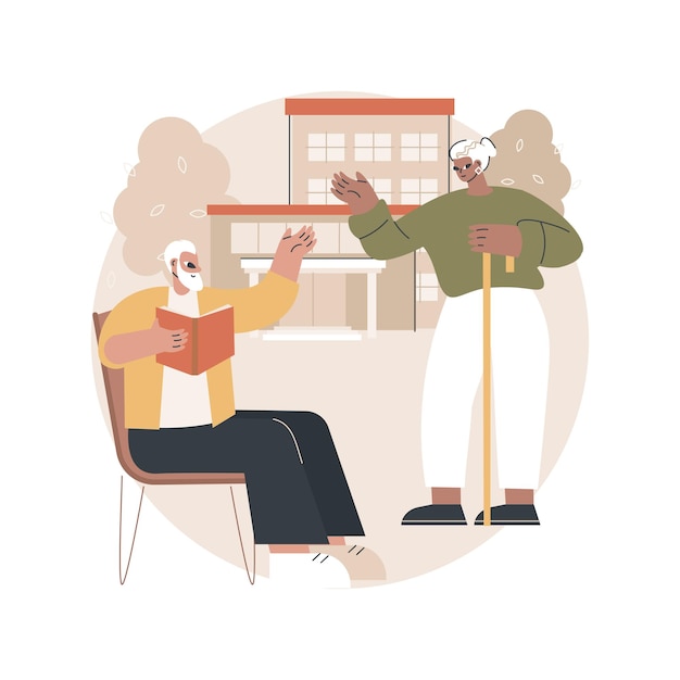 Gemeenschappen voor oudere mensen abstracte illustratie