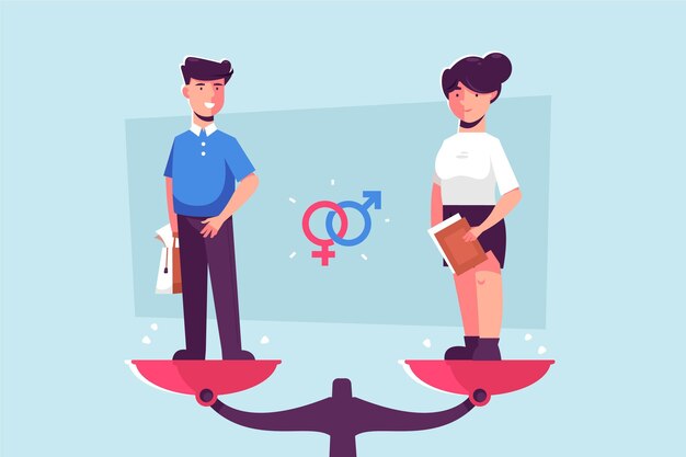 Gendergelijkheid geïllustreerd thema