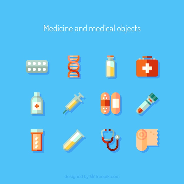 Gratis vector geneeskunde en medische objecten