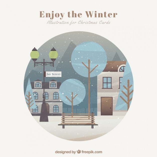 Gratis vector geniet van de winter kaart