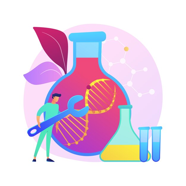 Gentherapie abstract concept illustratie. Genetische kankerbehandeling, genenoverdrachtstherapie, regeneratieve geneeskunde, experimentele benadering in de oncologie, ziektepreventie.