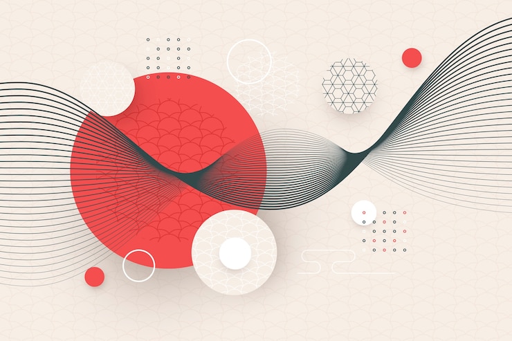 Gratis Vector geometrisch behang in japanse stijl