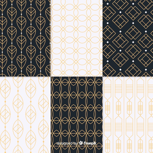 Gratis vector geometrisch luxe patroonpakket