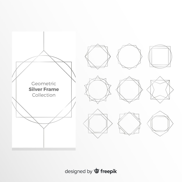 Geometrisch zilver frame pakket