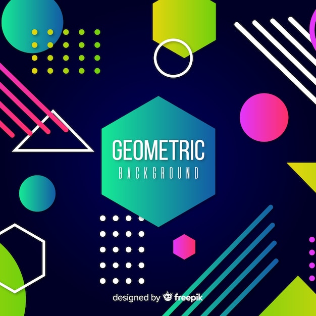 Gratis vector geometrische achtergrond met verloop delen