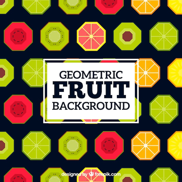 Gratis vector geometrische achtergrond van het fruitpatroon