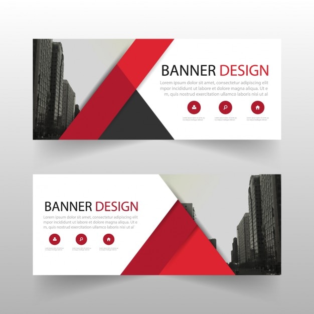 Gratis vector geometrische banner, rood