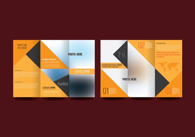 Geometrische business brochure oranje ontwerp