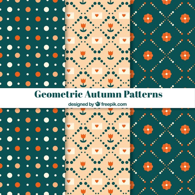 Geometrische collectie van de herfstpatroon