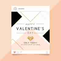 Gratis vector geometrische elegante valentijnsdag instagram-post