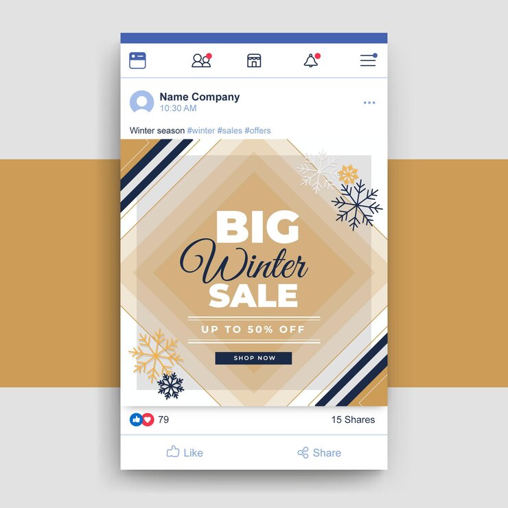 Gratis Vector geometrische elegante winter facebook-bericht